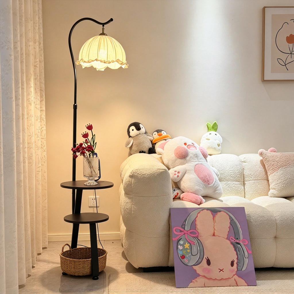 Customizable Artisan Floor Lamps | Sculptural, Vintage Pleated & Lotus Designs