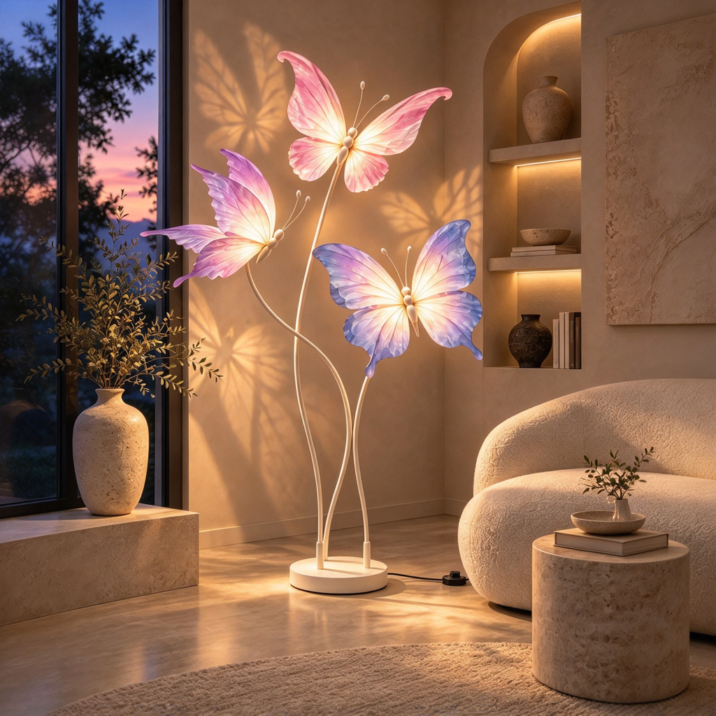 Magical Butterfly Floor Lamp – Soft LED Night Light for Cozy Bedroom & Living Room