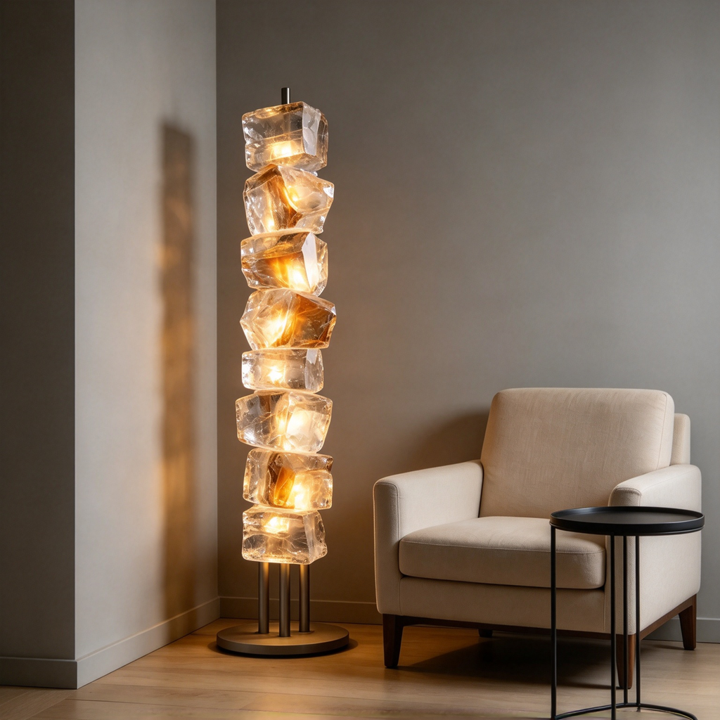 Customizable Artisan Floor Lamps | Sculptural, Vintage Pleated & Lotus Designs