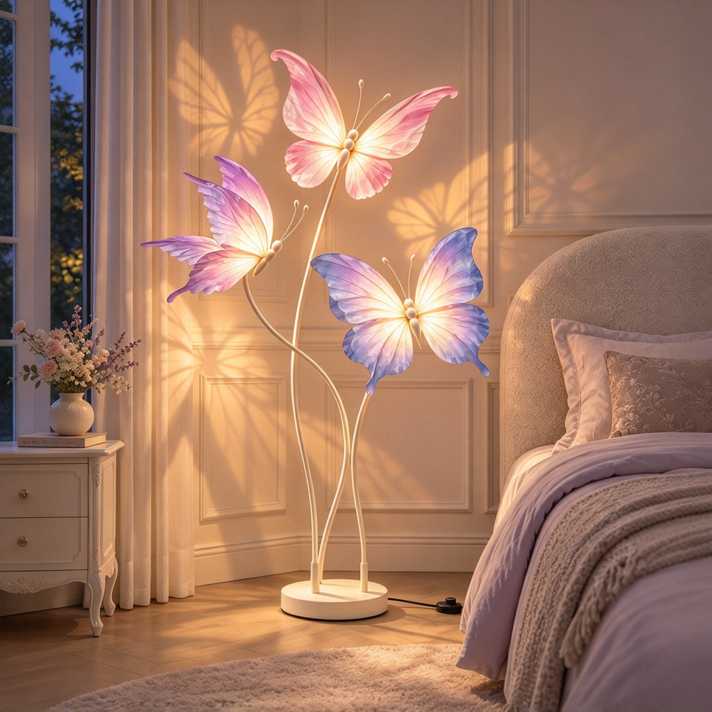 Magical Butterfly Floor Lamp – Soft LED Night Light for Cozy Bedroom & Living Room