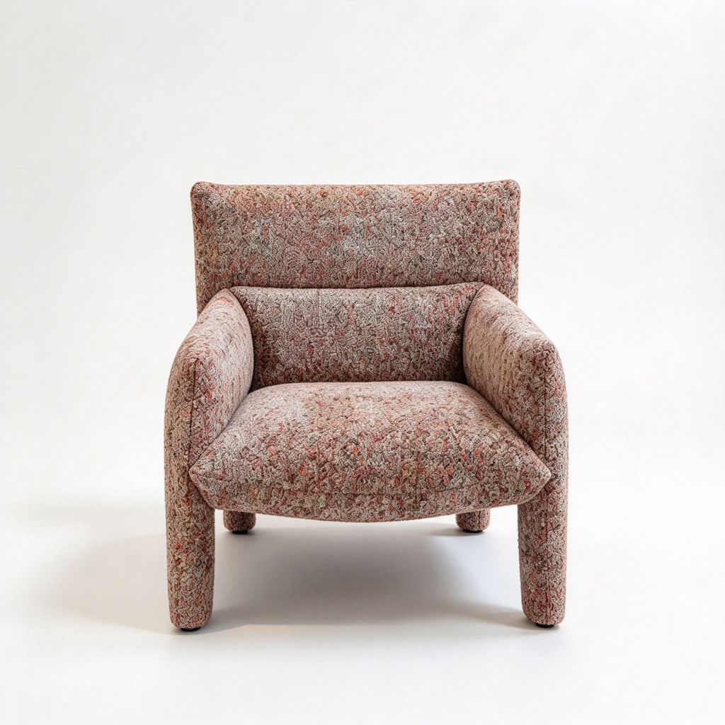 Textured Bouclé Accent Chair | Modern Retro Lounge Chair for Living Room & Bedroom