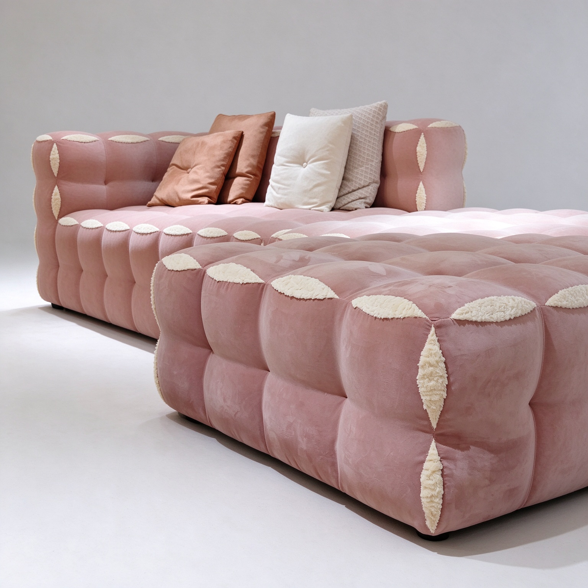 Artistic Cookie Modular Sofa | 3D Square Stacked Cloud Couch with High Elasticity