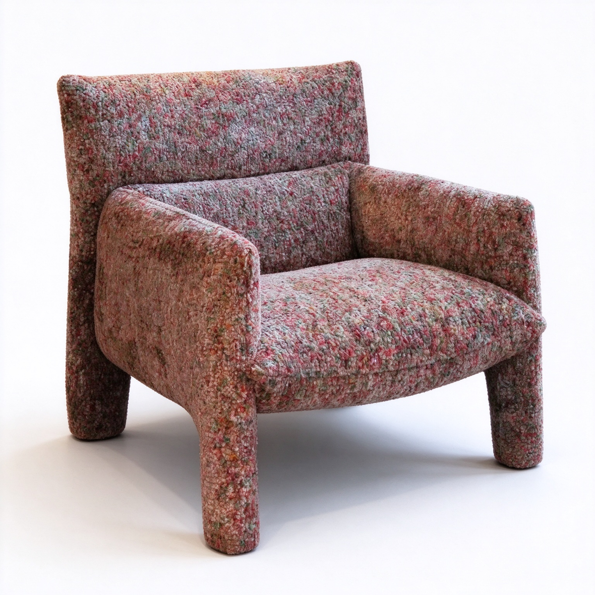 Textured Bouclé Accent Chair | Modern Retro Lounge Chair for Living Room & Bedroom