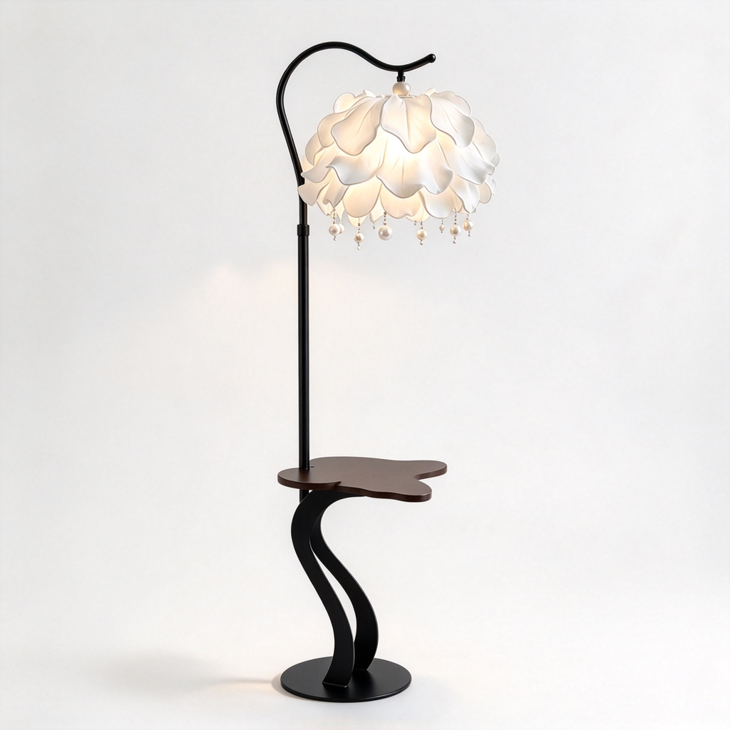 Customizable Artisan Floor Lamps | Sculptural, Vintage Pleated & Lotus Designs